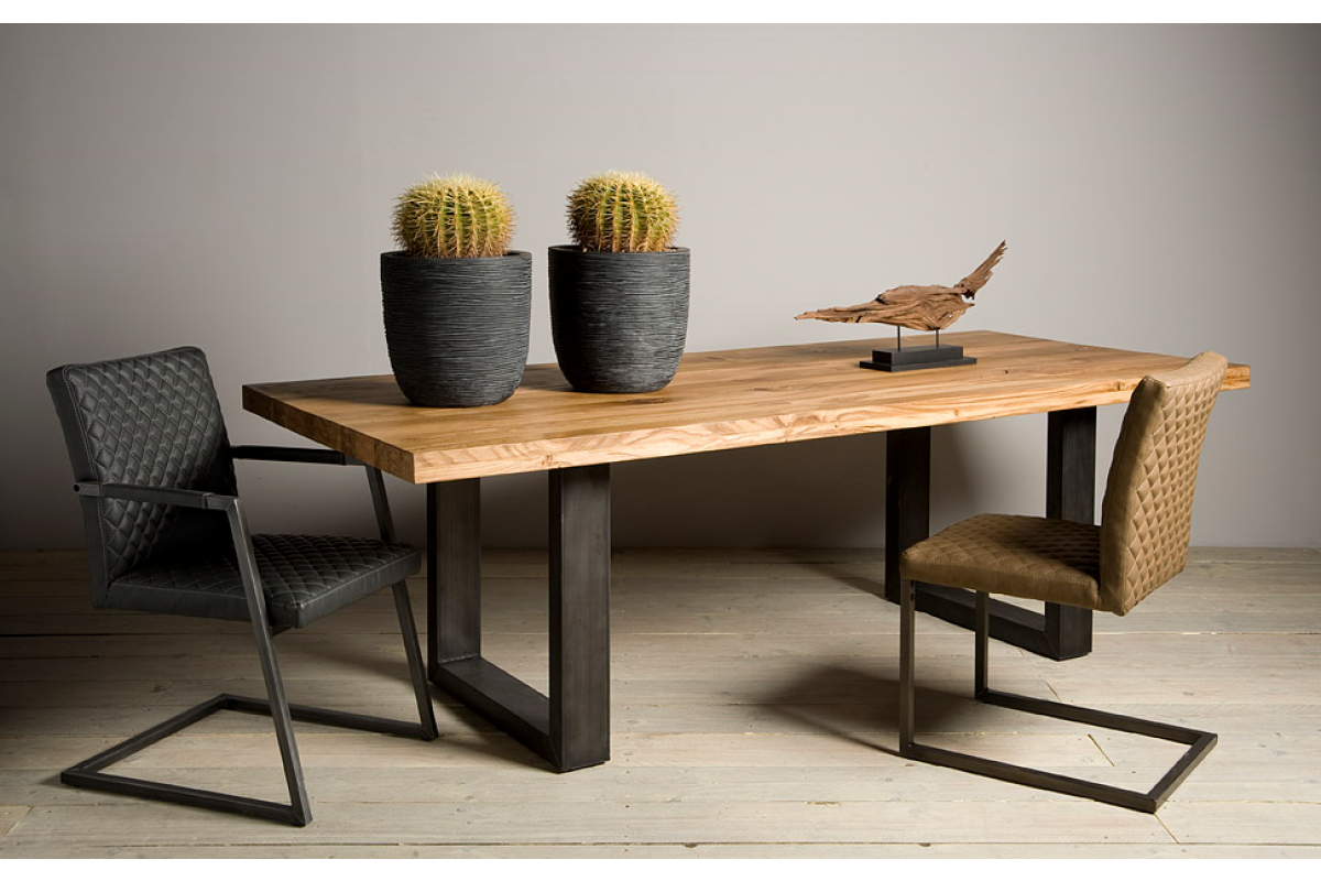 Eikenhouten tafel stalen frame » slechts € 799.- - Schippers Lifestyle