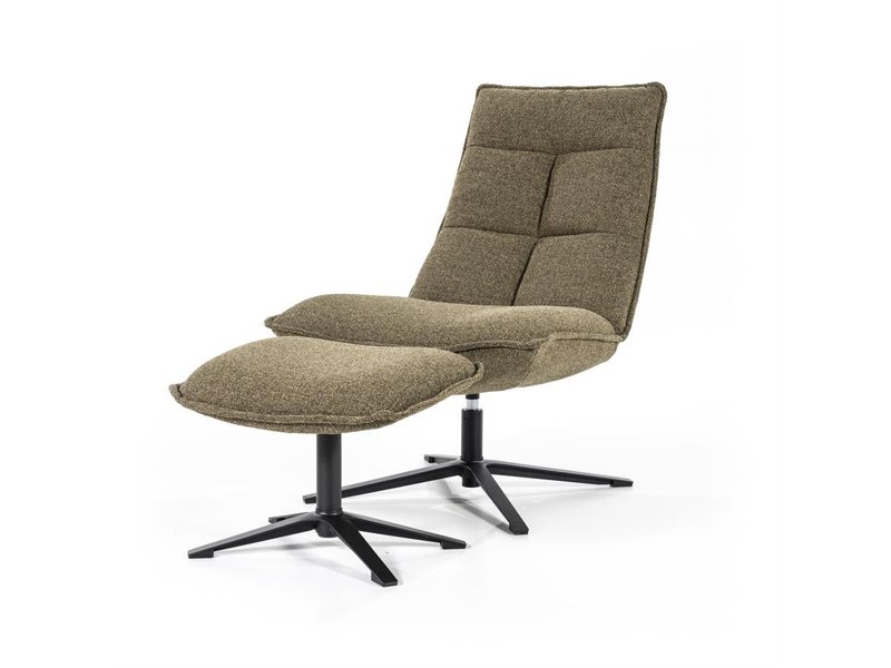 Fauteuil Marcus met voetenbank - groen Baquer