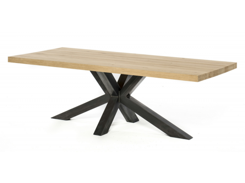 Eettafel massief eiken met matrix poot