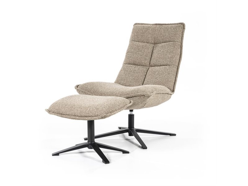 Fauteuil Marcus met voetenbank- beige Baquer