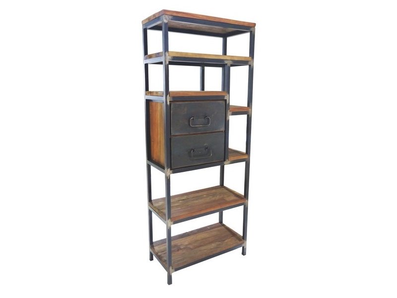 Industriële Boekenkast Hudson 80cm - 2 lades