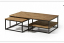 Rocco salontafel : 2 delige salontafel € 599.00 130x70x43 60x60x38 cm