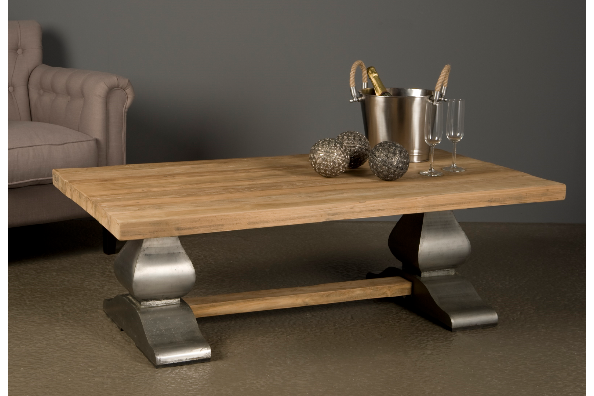 robot Brawl Idool Kloostertafel teak » Gerecycled teakhout & zilveren poot - Schippers  Lifestyle