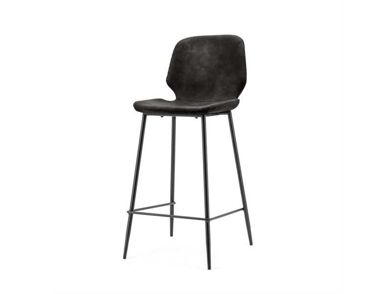 Bar chair Seashell low black