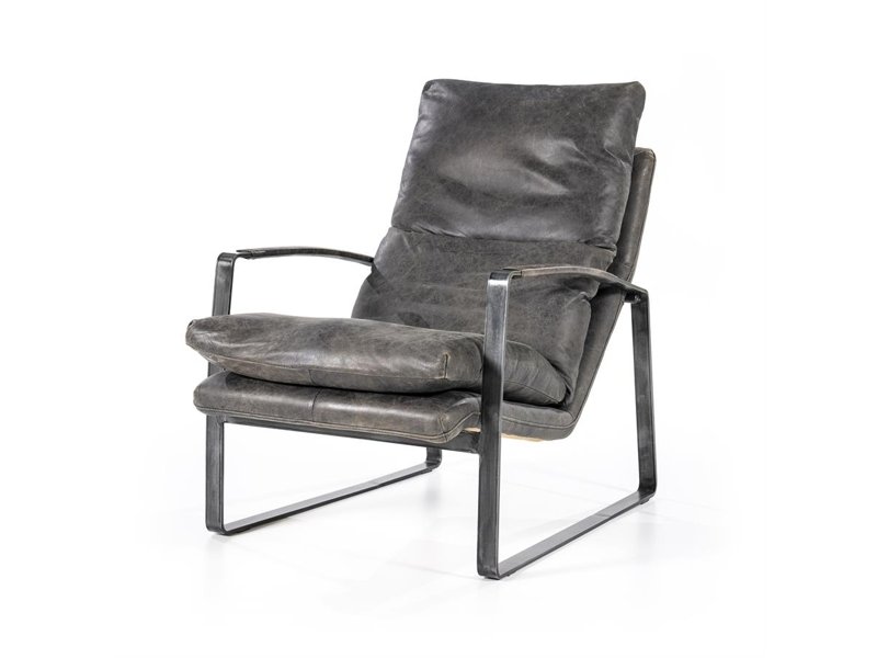 Fauteuil Lex - antraciet vintage leer