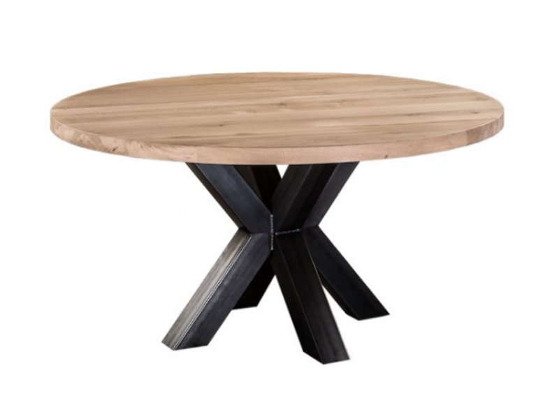 Eiken tafel rond 120cm bladdikte 5 cm geheel massief