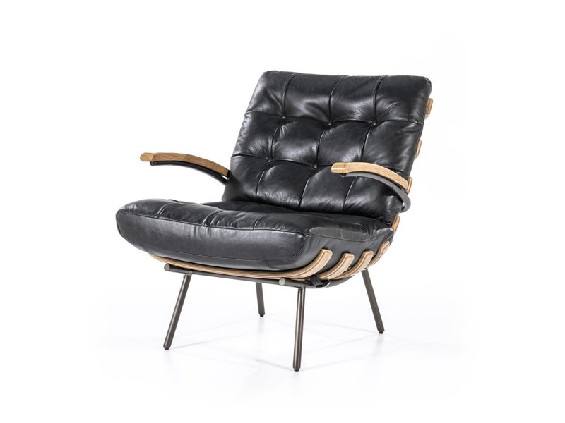 Sessel Bastiaan - schwarzes java leder