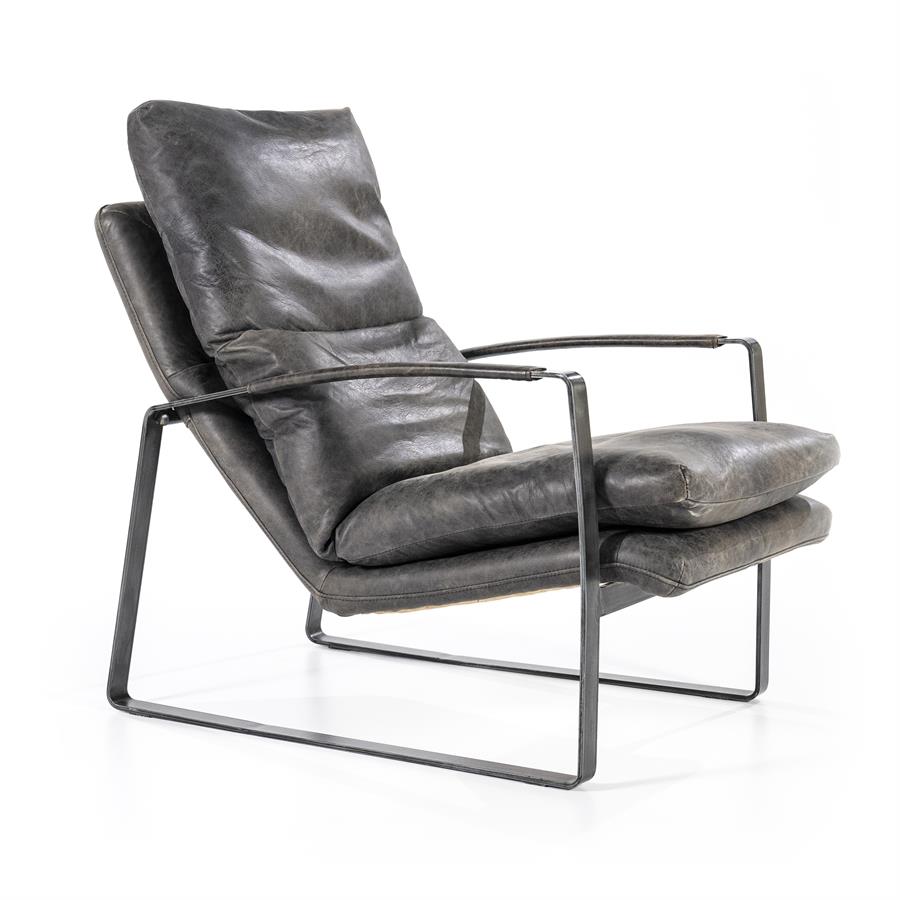 deadline geur Scarp Fauteuil Lex - antraciet vintage leer | Schippers Lifestyle