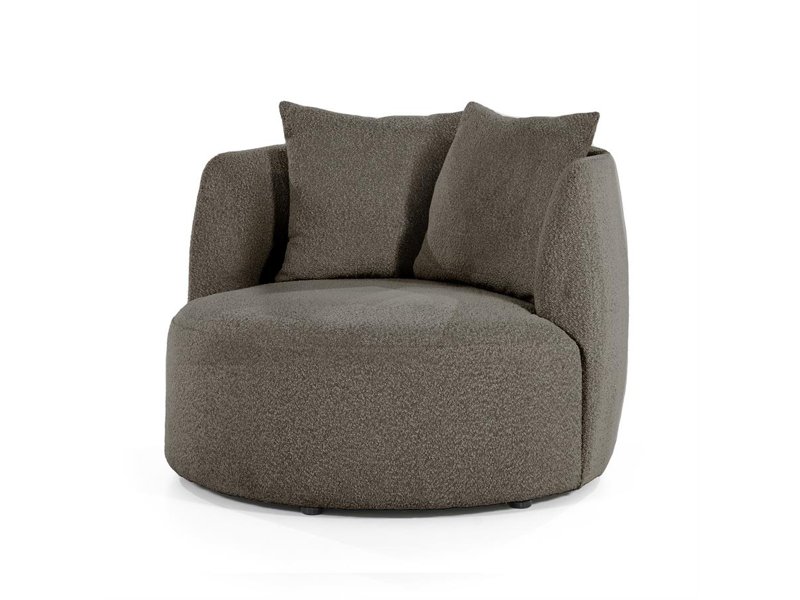 Fauteuil Louis met kussen bruin spark