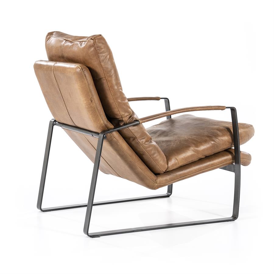 Bruin bibliotheek Ik heb een Engelse les Fauteuil Lex - cognac vintage leer | Schippers Lifestyle