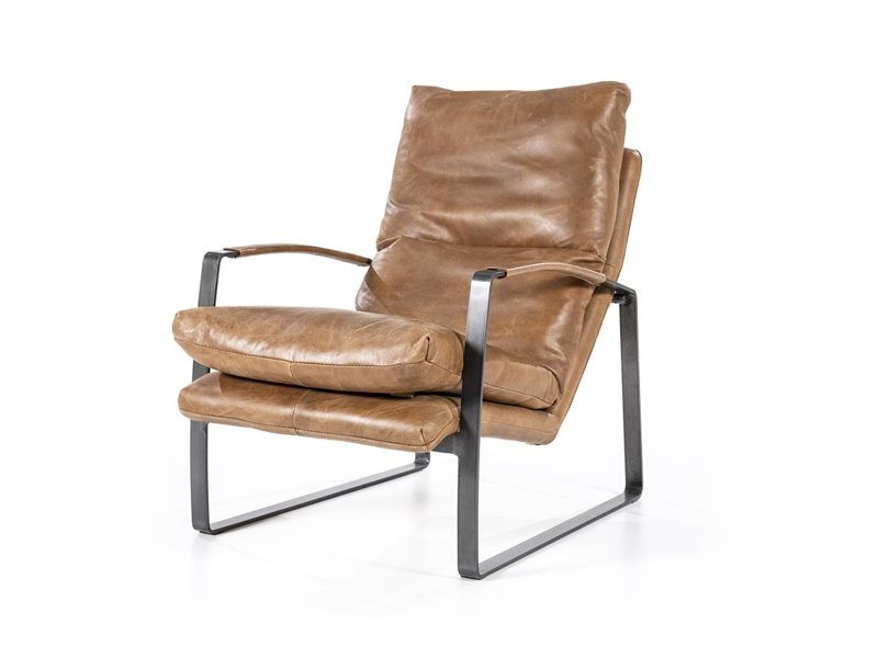 Fauteuil Lex - cognac vintage leer