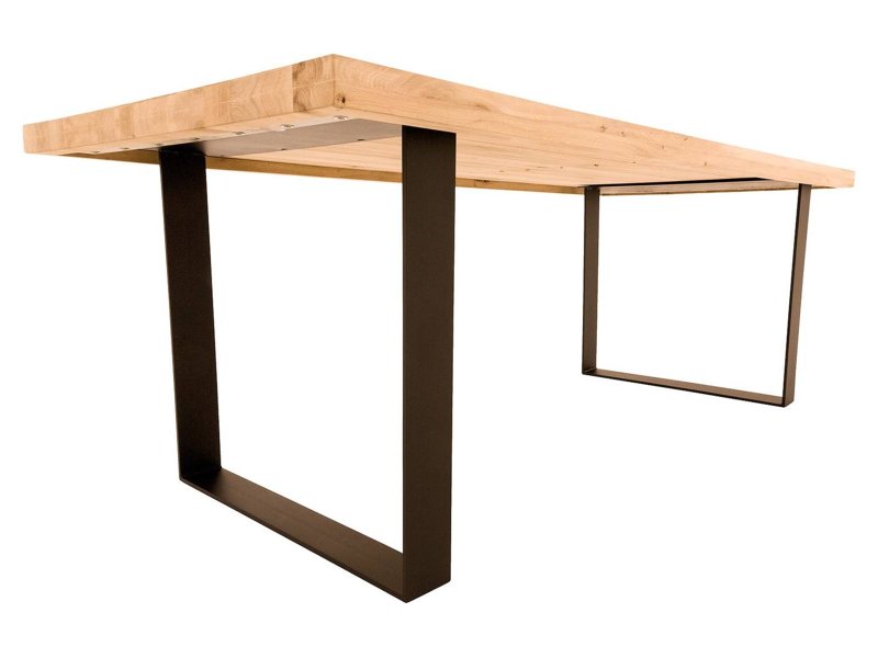 Eiken boomstamtafel - Sledepoot (slank)