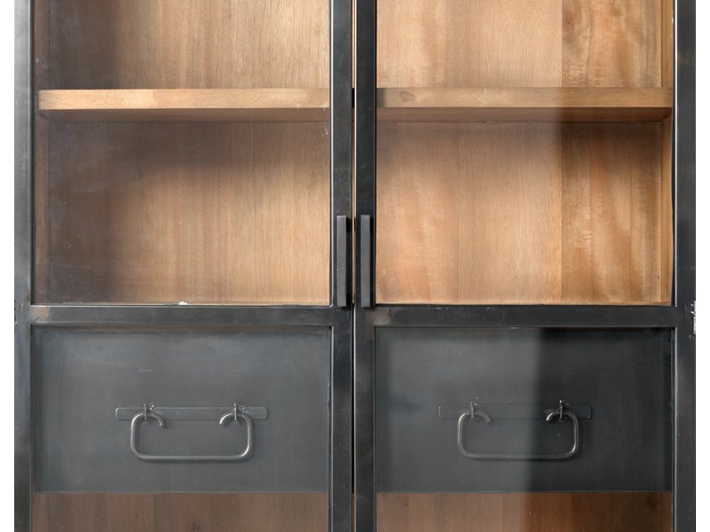 Teak hout Vitrinekast Hudson