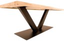 Eiken boomstamtafel - V-poot