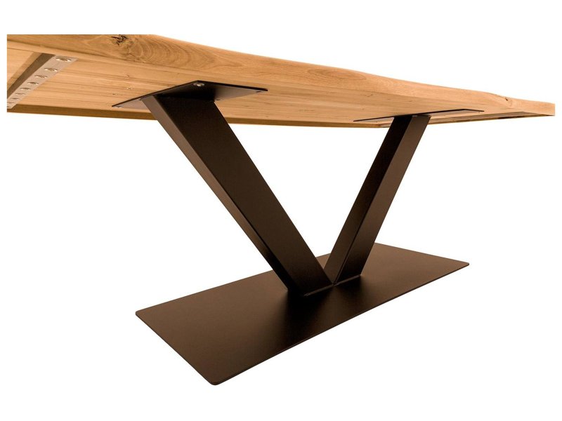 Eiken boomstamtafel - V-poot