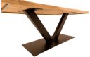Eiken boomstamtafel - V-poot