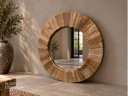 Ronde hardhouten spiegel 80 cm diameter