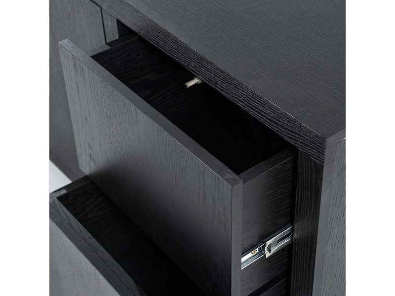 Dressoir Helsinki 200cm 2-drs. 2 laden - zwart