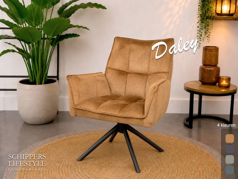 Luxe cognac eetkamerstoelen