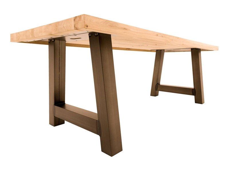 Eiken boomstamtafel - A-poot