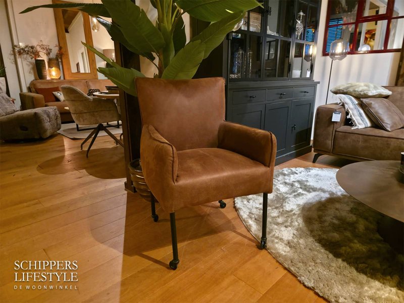 Eetkamerstoel rundleder