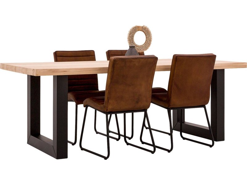 Eiken boomstamtafel - Sledepoot (breed)