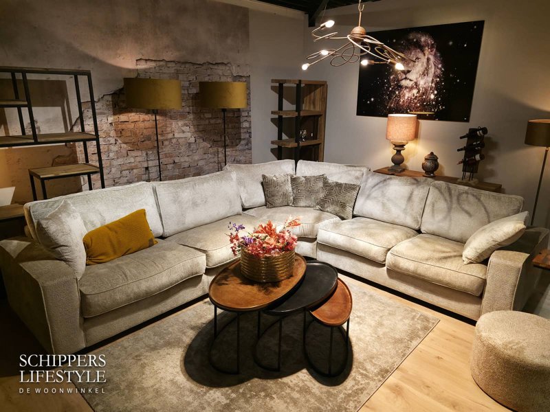 Hoekbank luxe met ronde hoek