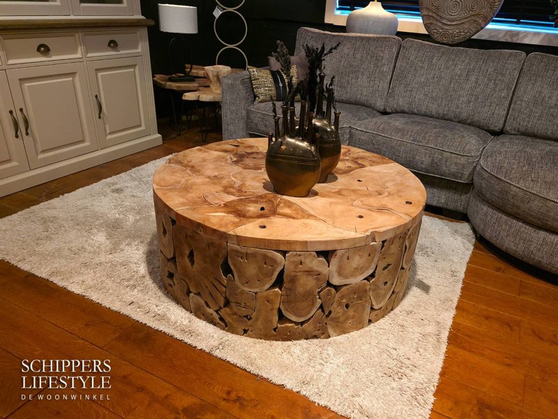 Teak suar ronde tafel salon