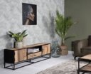 Tv dressoir Dakota gemaakt van gerecycled oud hout gecombineerd met zwart staal