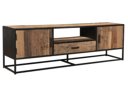 Tv dressoir Dakota gemaakt van gerecycled oud hout gecombineerd met zwart staal