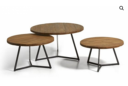 Stoer en eenvoudige salontafel Rocco set van 3 stuks