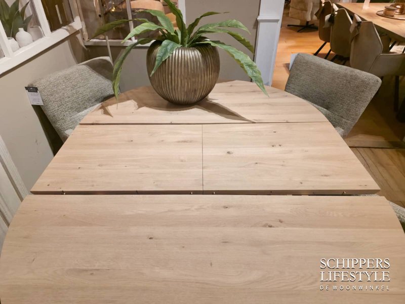 Uitschuifbare tafel rond 130