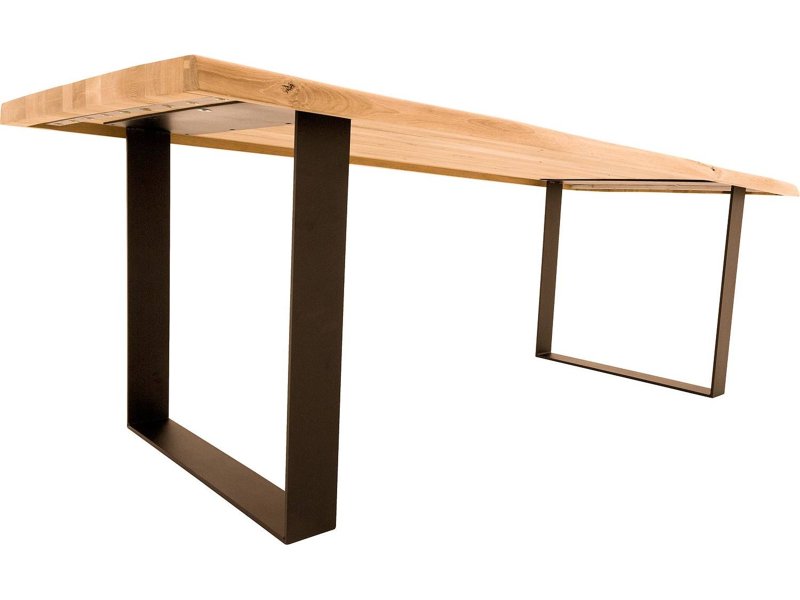 Eiken boomstamtafel - Sledepoot (slank)