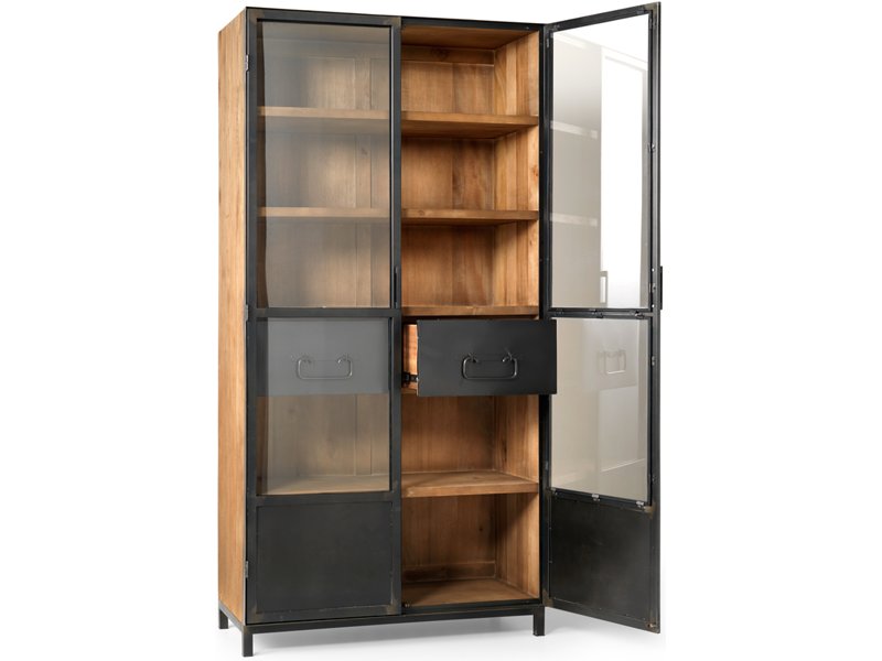 Teak hout Vitrinekast Hudson