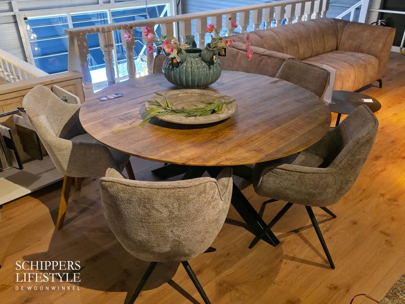 Ronde eettafel mango