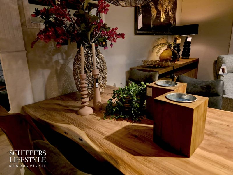 Eettafel massief hout accacia