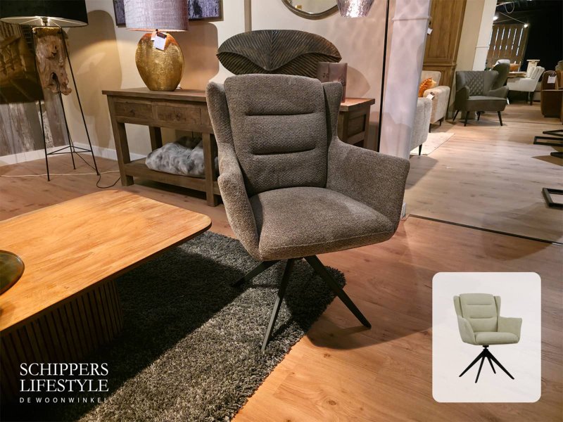 Anthrazitfarbener Stoffstuhl