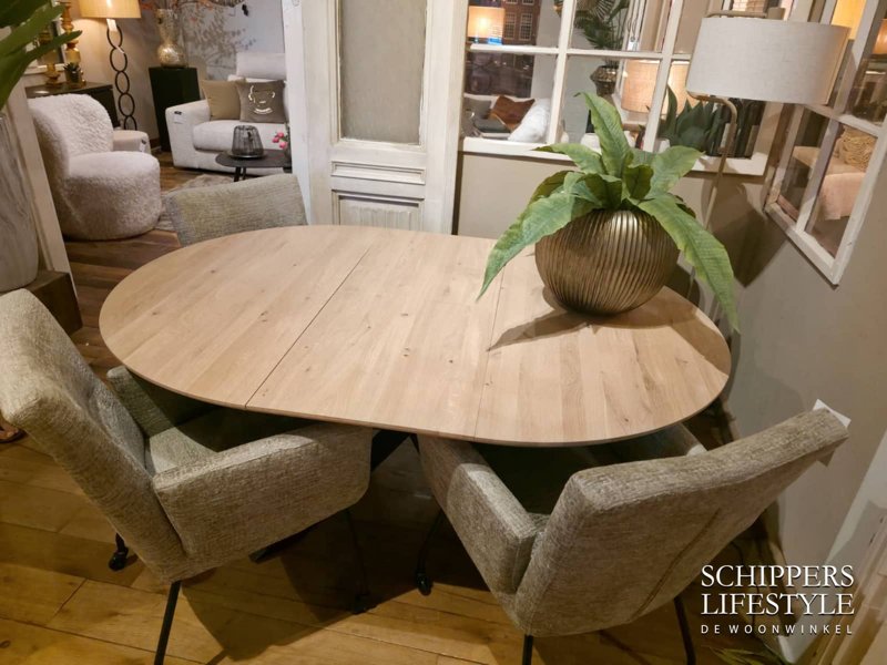 Uitschuif tafel rond