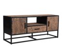 Tv dressoir Dakota gemaakt van gerecycled oud hout gecombineerd met zwart staal