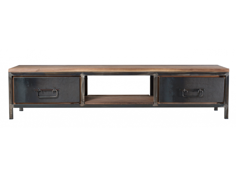 Industrieel tv-meubel Hudson van teak