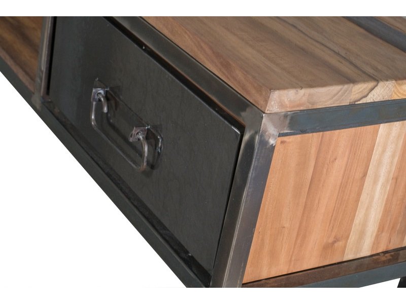 Industrieel tv-meubel Hudson van teak