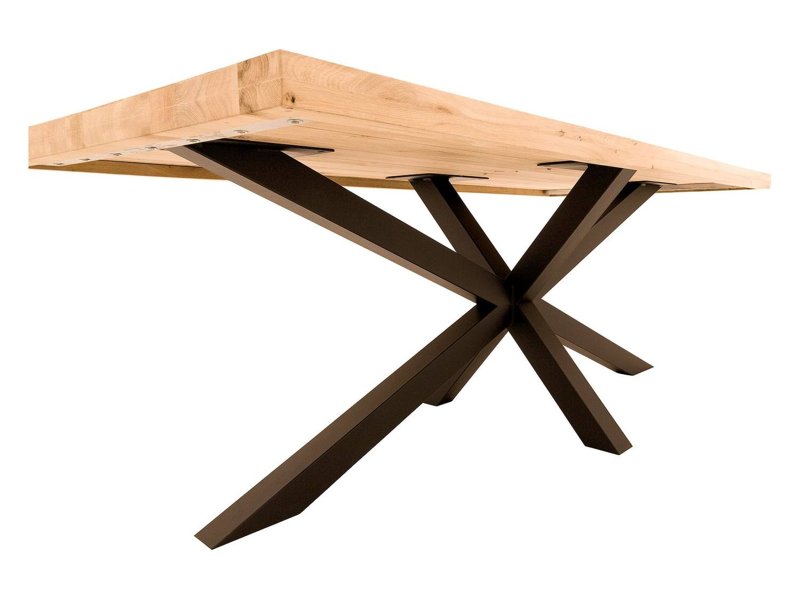 Eiken boomstamtafel - Kruispoot