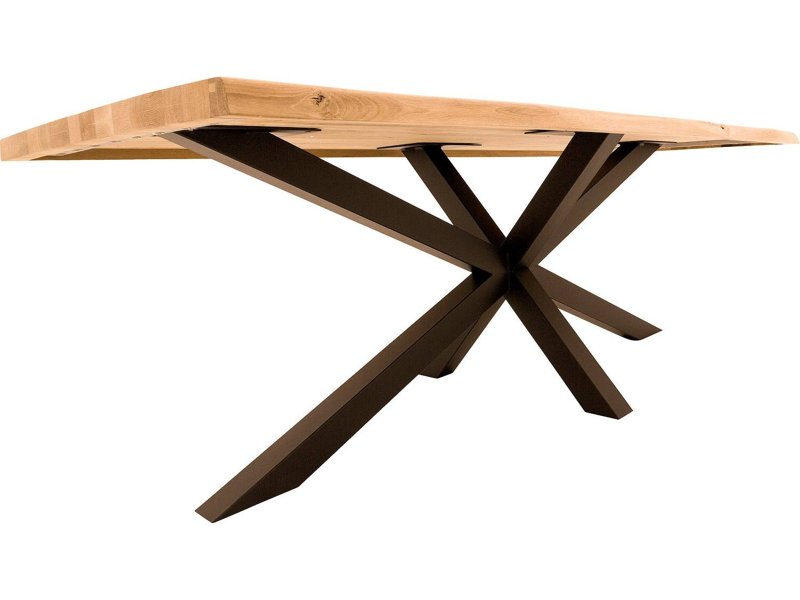 Eiken boomstamtafel - Kruispoot