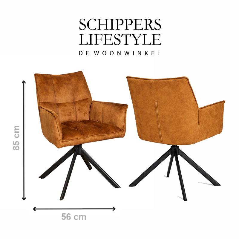 Eetkamerstoel Cognac design