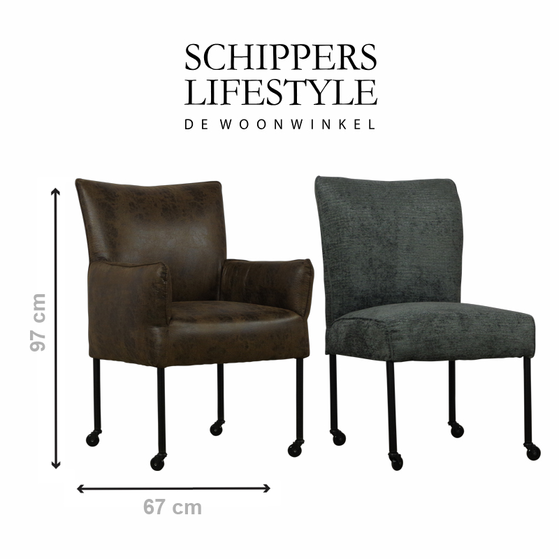 Brede eetkamerstoel Axel - Schippers Lifestyle