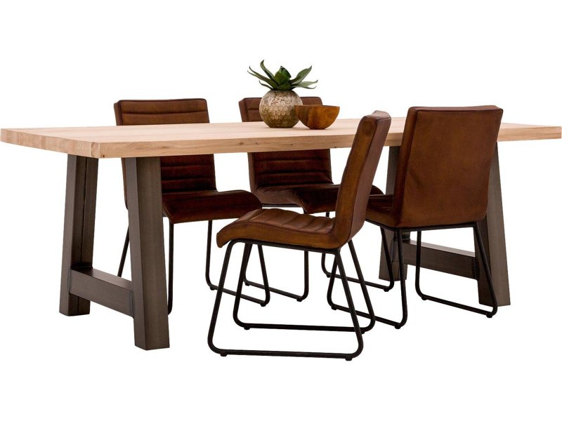 Eiken boomstamtafel - A-poot