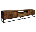 Tv dressoir Dakota gemaakt van gerecycled oud hout gecombineerd met zwart staal