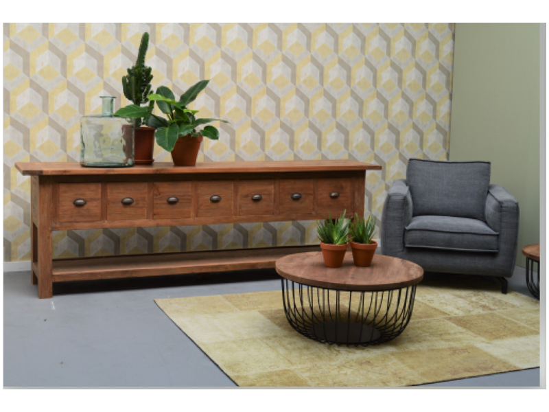 Reclaimed teak side table Bryan