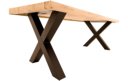 Eiken boomstamtafel - X-poot