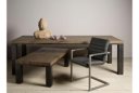 Eiken tafel met rechte poot afm. 240/100